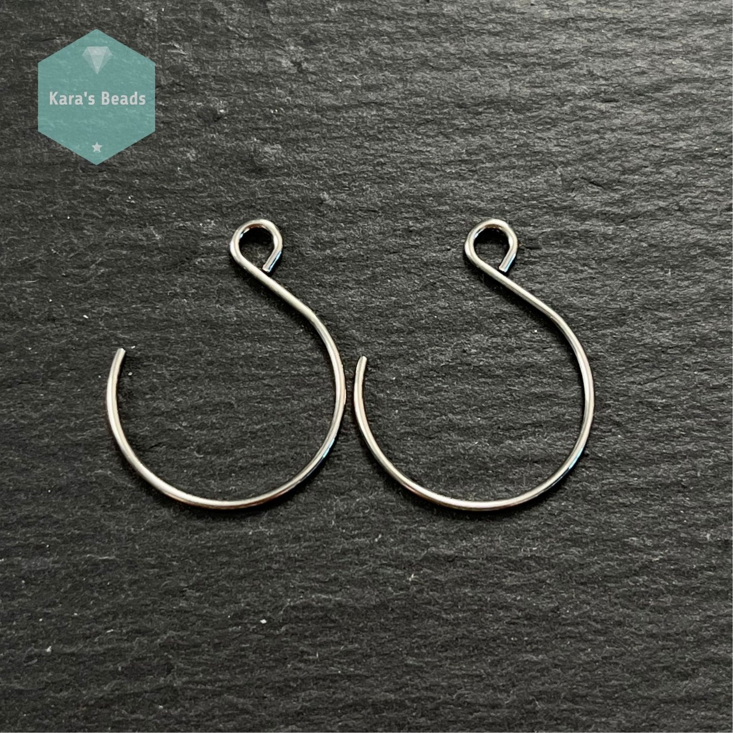 Stainless Steel Round Earring Hooks 1 pair