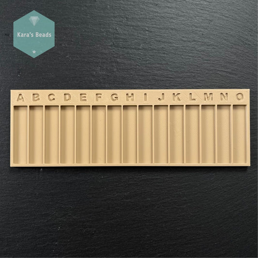 A to O Bead Tray for Peyote Patterns 15 Compartments Nude Colour