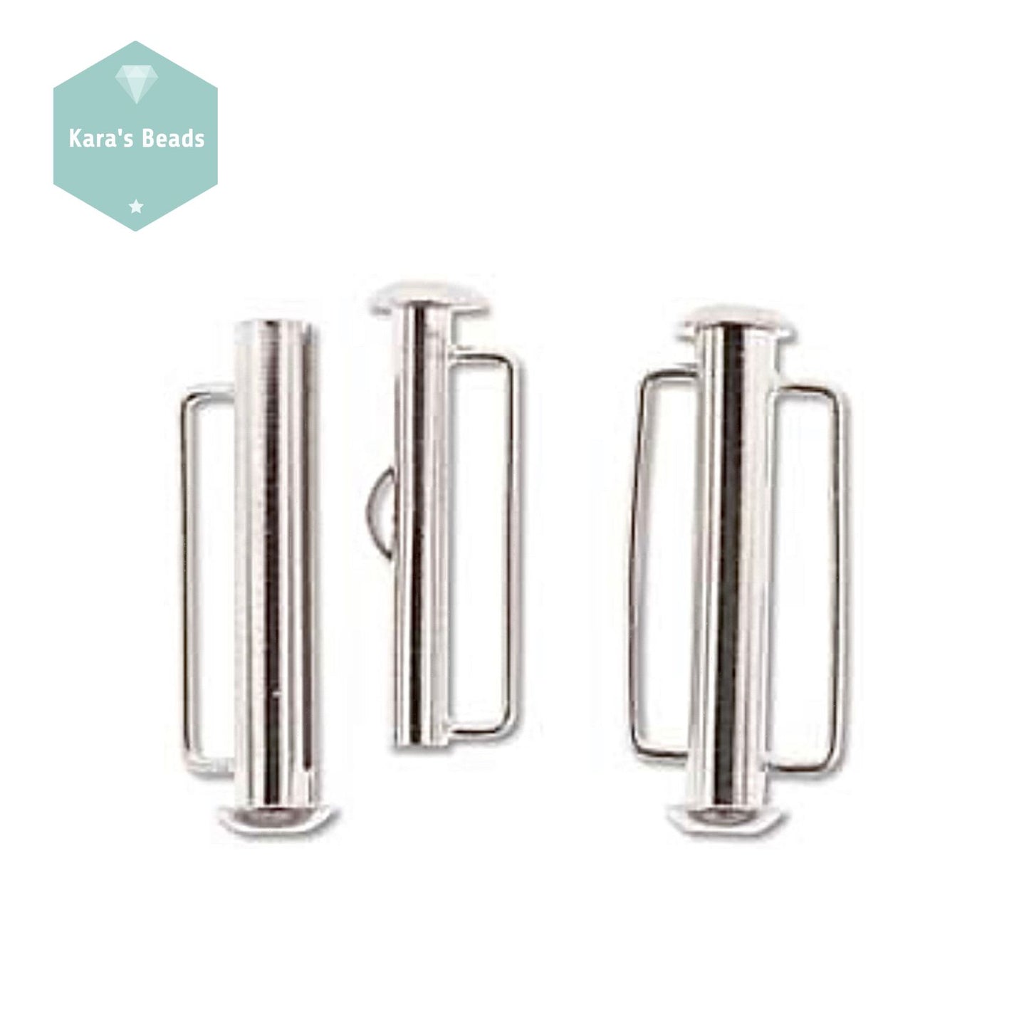 26.5mm Beadsmith Bar Slider Clasp Silver 1 pc