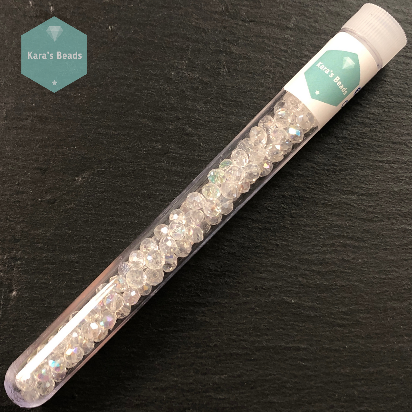 120pcs Tube 4x6 mm Crystal AB Rondelle Beads