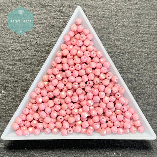 700pcs Tube 3mm Fire Polish Round Beads Chalk White Lila Luster