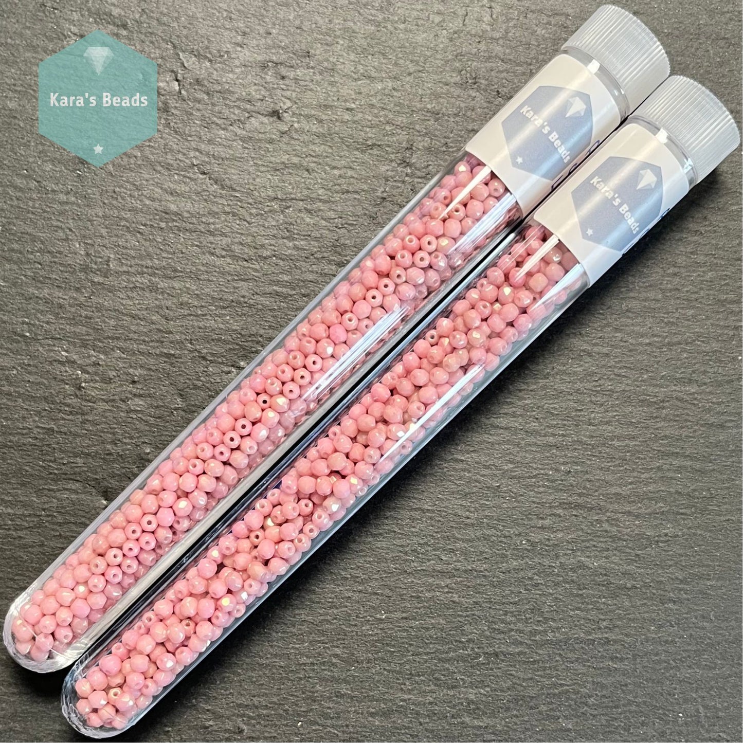 700pcs Tube 3mm Fire Polish Round Beads Chalk White Lila Luster