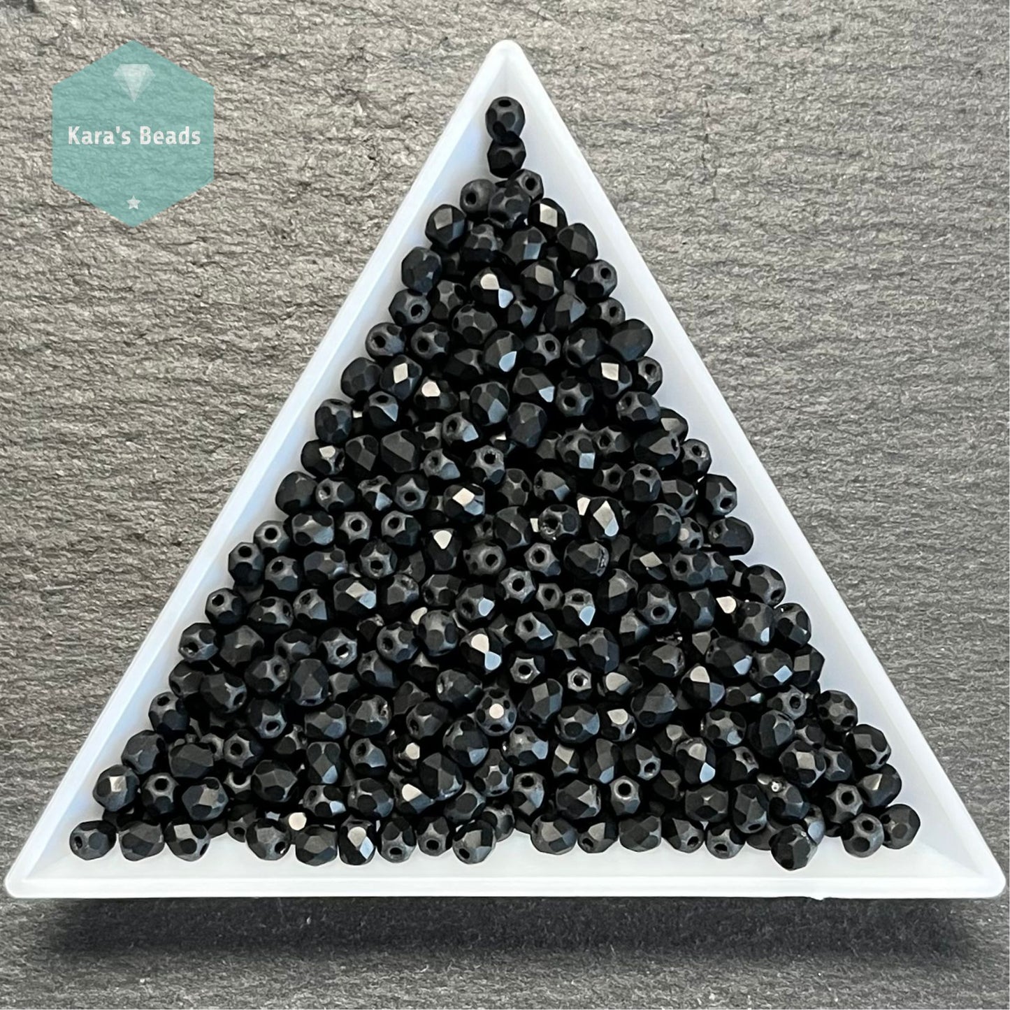 700pcs Tube 3mm Fire Polish 23980 Matte Jet