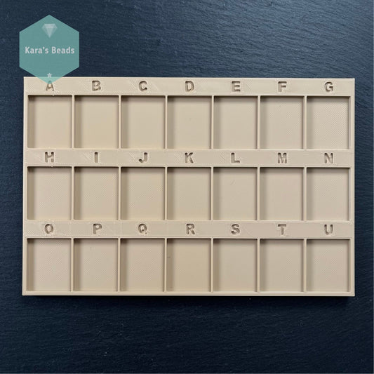 A to U Bead Tray for Peyote Patterns 21 Compartments Nude Colour