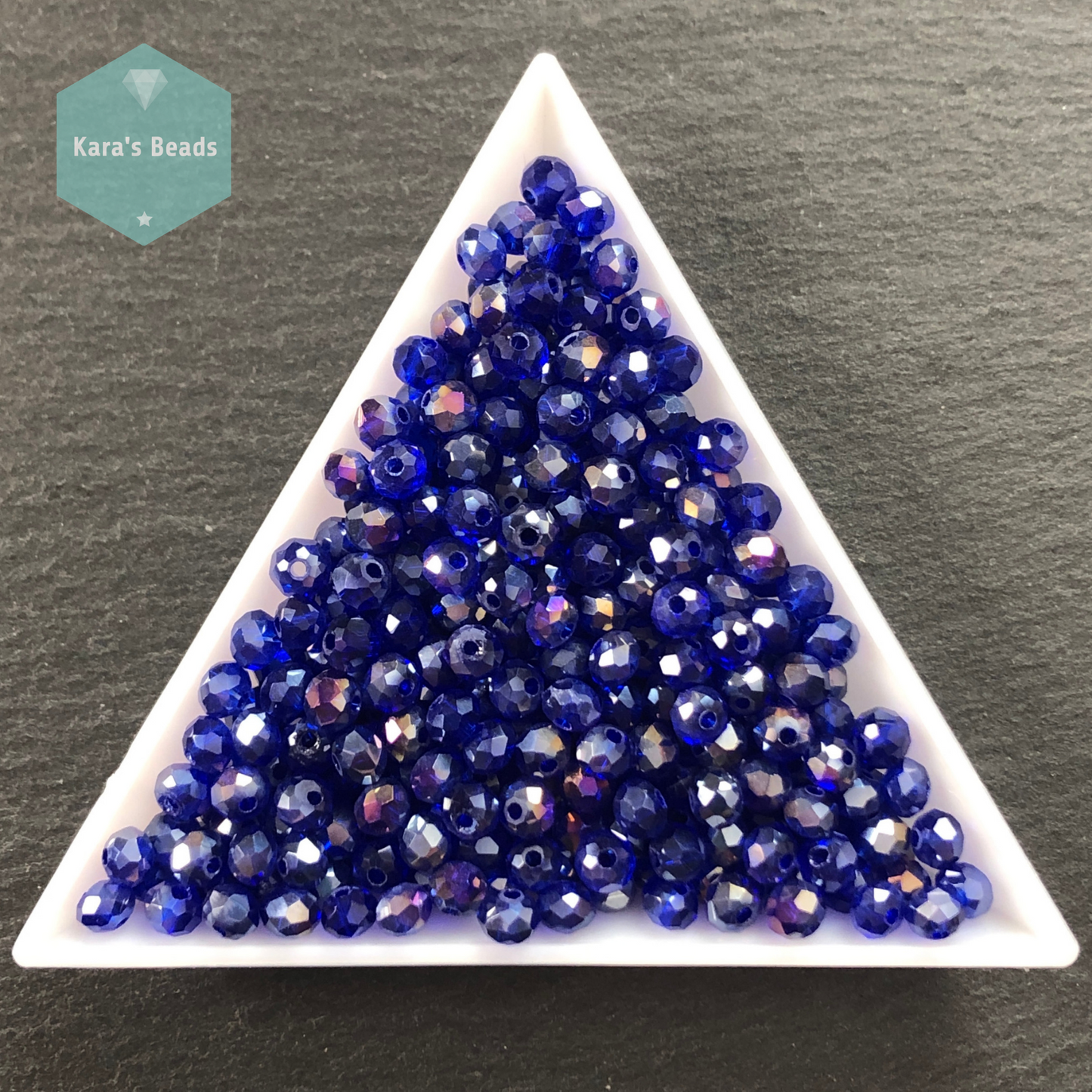 340pcs Tube 3x4 mm Royal Blue AB Rondelle Beads