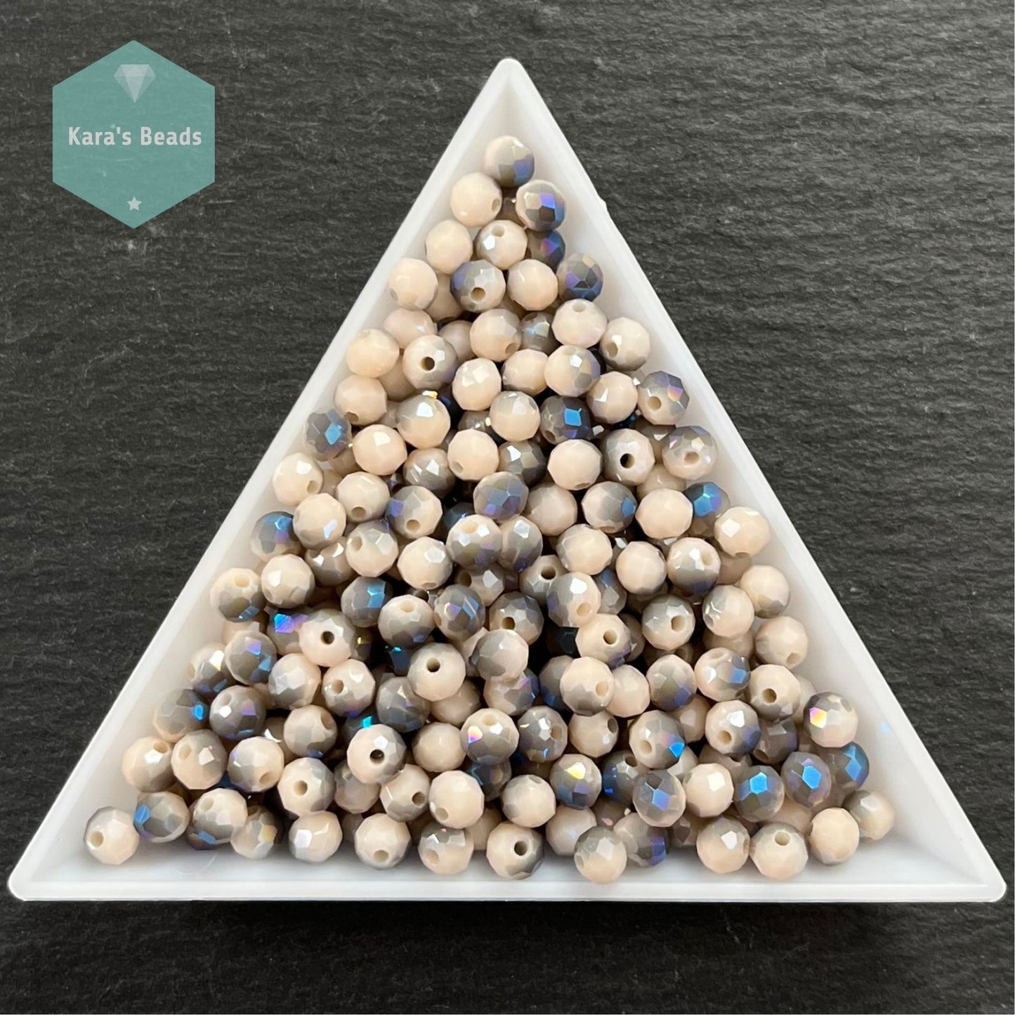 300pcs Tube 3x4mm Blue Plated Tan Rondelle Beads