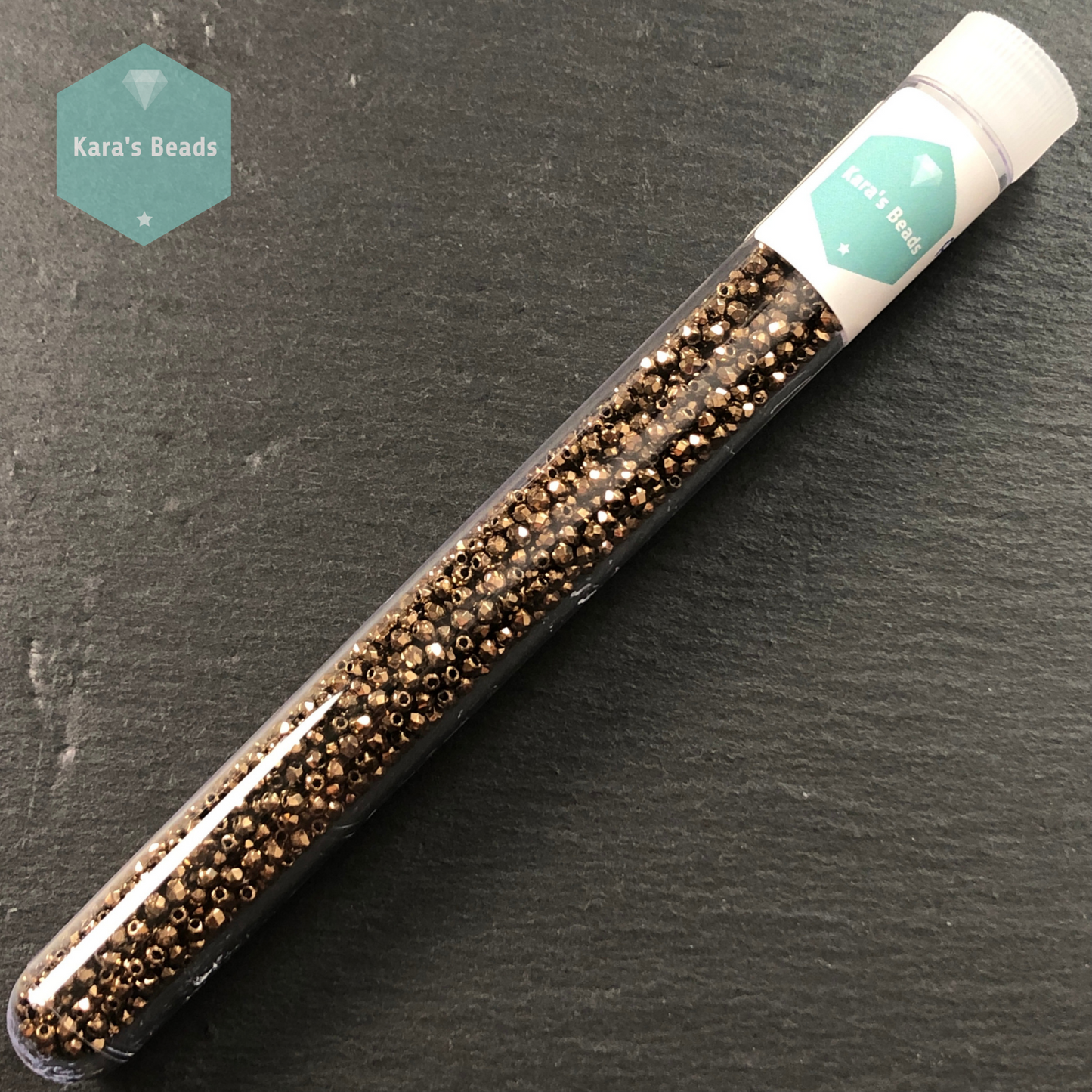 1200pcs Tube 2mm Fire Polish Bronze