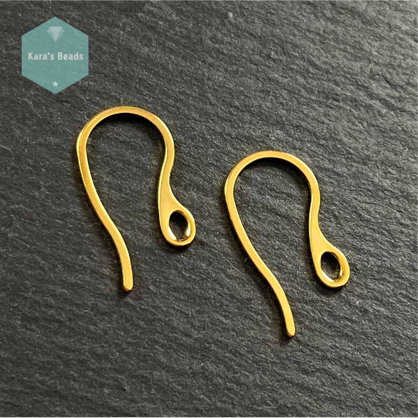 Stainless Steel Hooks Gold Earring Findings 1 pair
