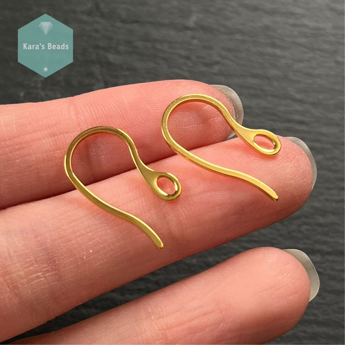 Stainless Steel Hooks Gold Earring Findings 1 pair