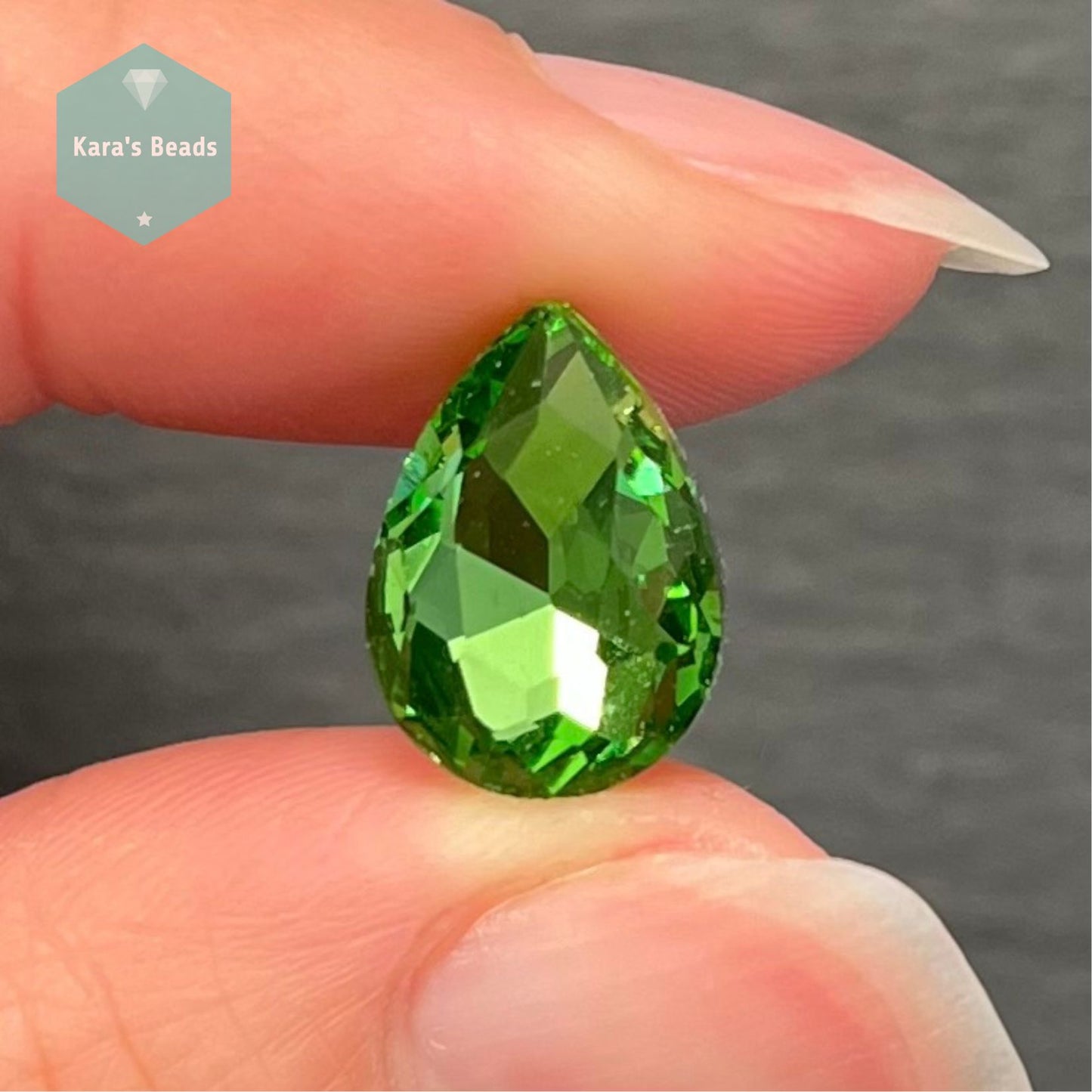 10x14 mm Drop Glass Cabochon Erinite 1 pc