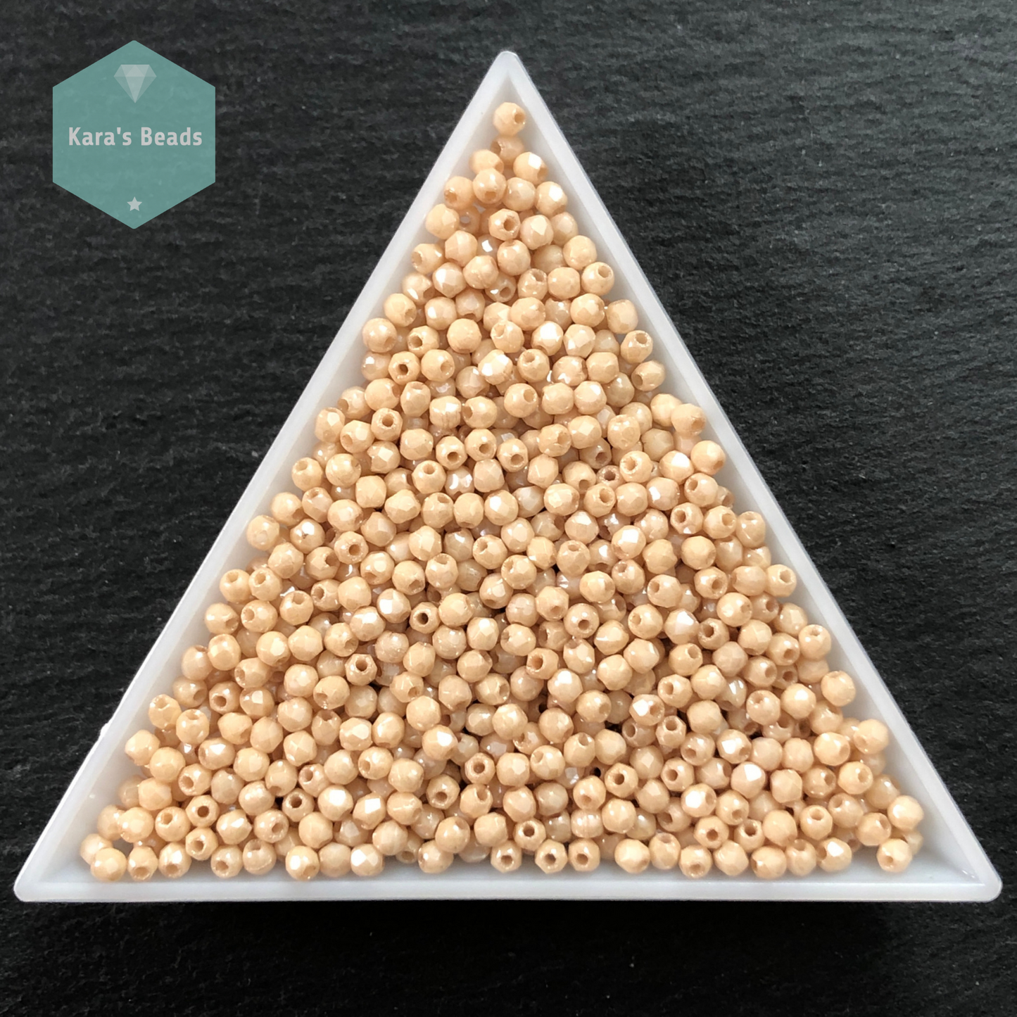 1200pcs Tube 2mm Fire Polish 02010 Opaque Champagne Luster