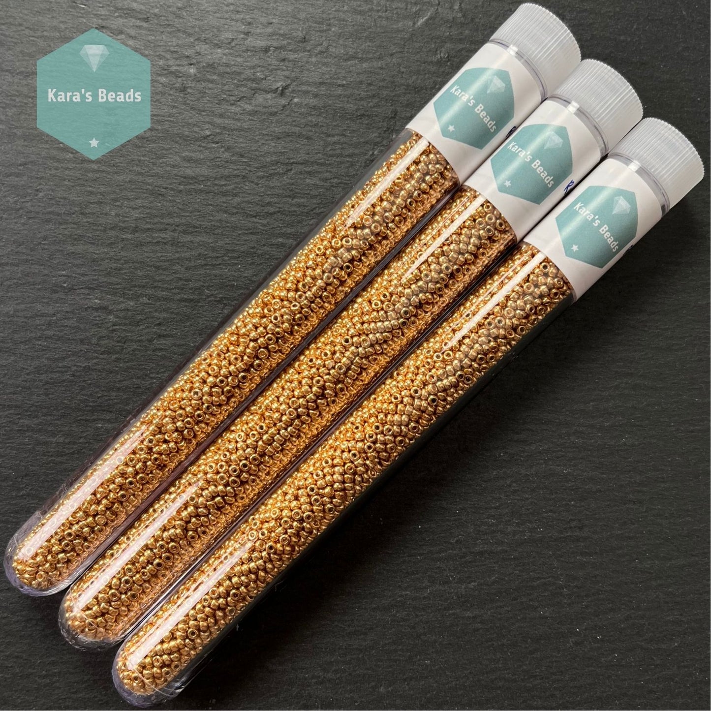 25g Tube 11/0 Miyuki Seed Beads RR11-1053 Galvanized Yellow Gold