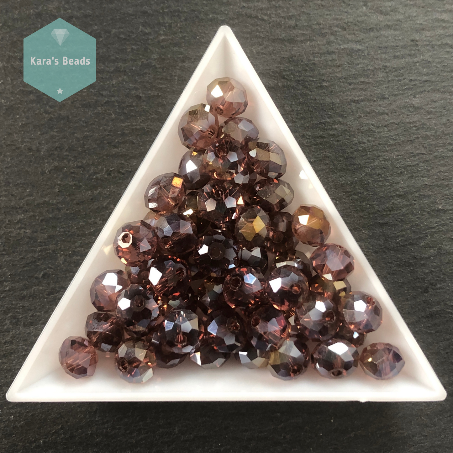 50pcs Tube 6x8 mm Rondelle Beads Transparent Bordo AB