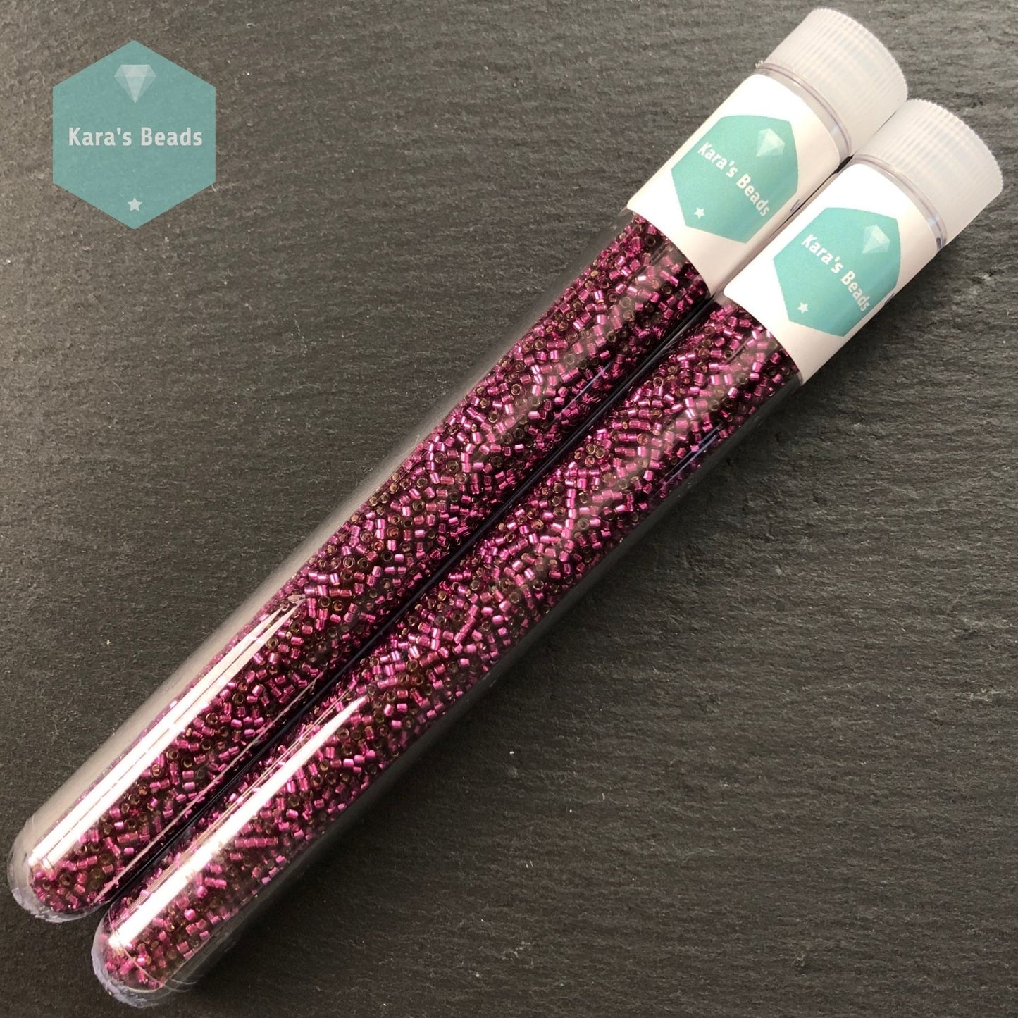 22g Tube 11/0 Miyuki Delica DB1342 Silver Lined Dark Rose