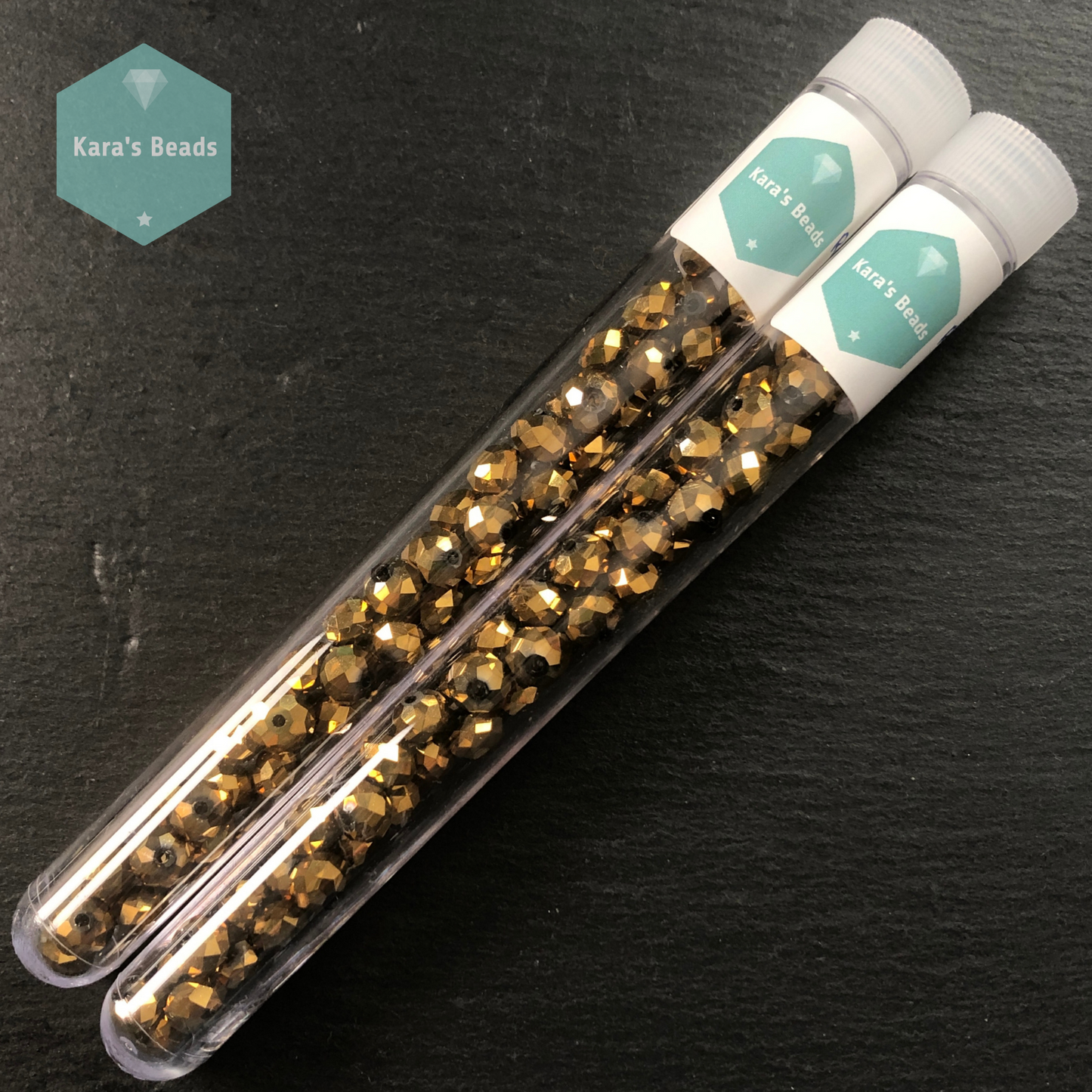 50pcs Tube 6x8 mm Rondelle Beads Gold