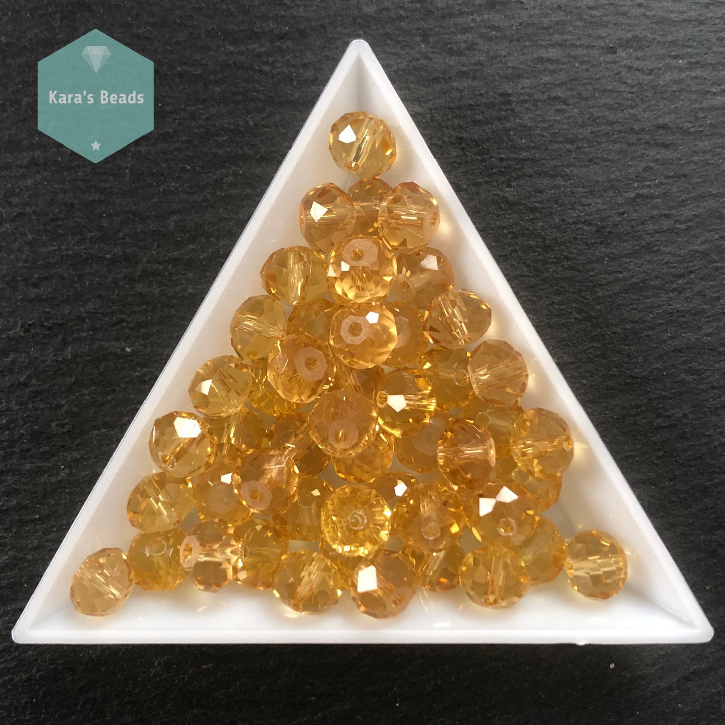 50pcs Tube 6x8 mm Rondelle Beads Transparent Champagne