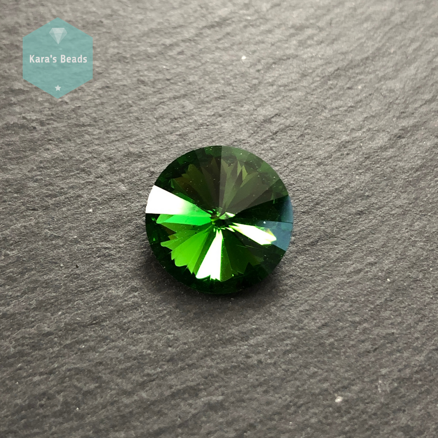 14mm Rivoli Green 1 pc