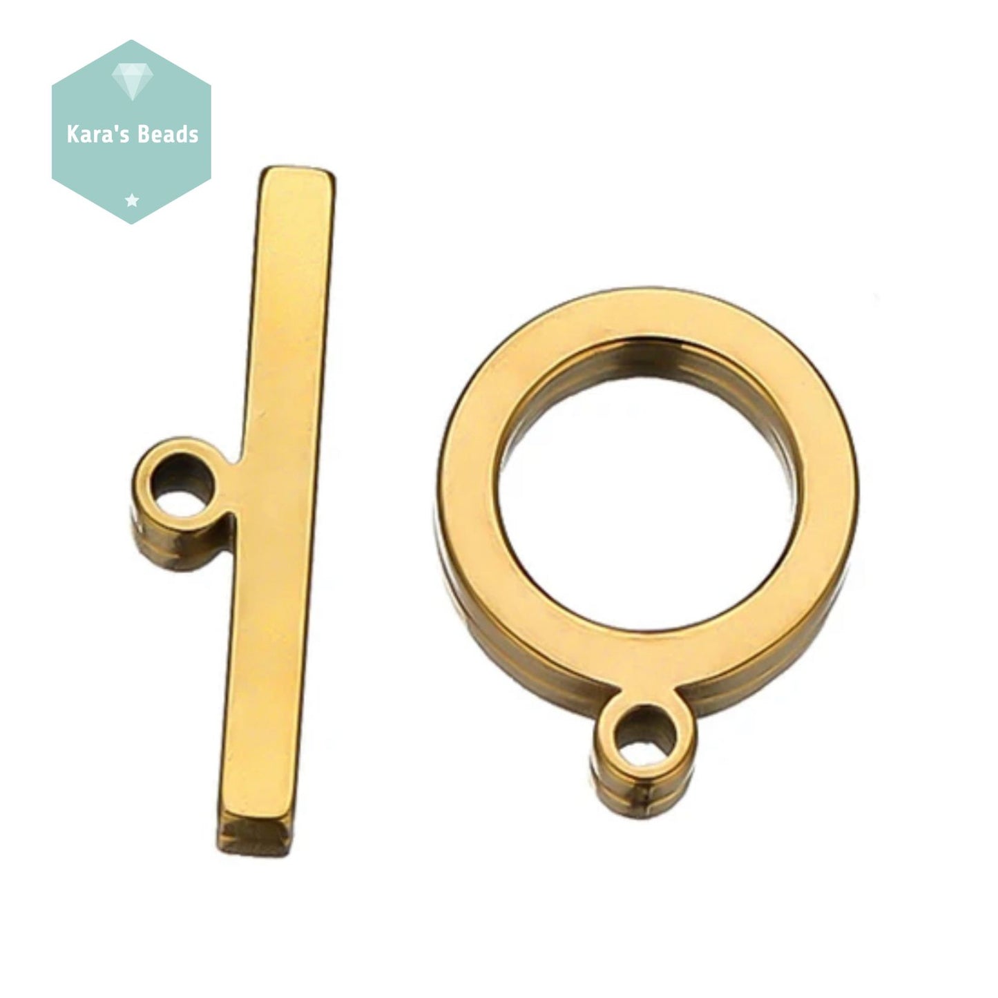 Stainless Steel Squared Toggle Clasp Gold 1 pc