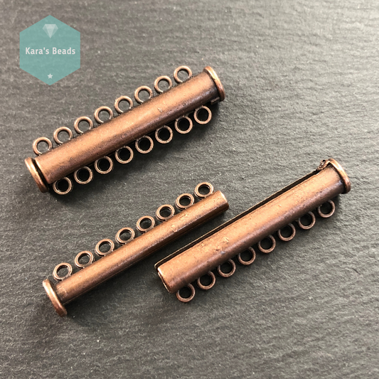 8 Strand Red Copper Slider Clasp 1 pc