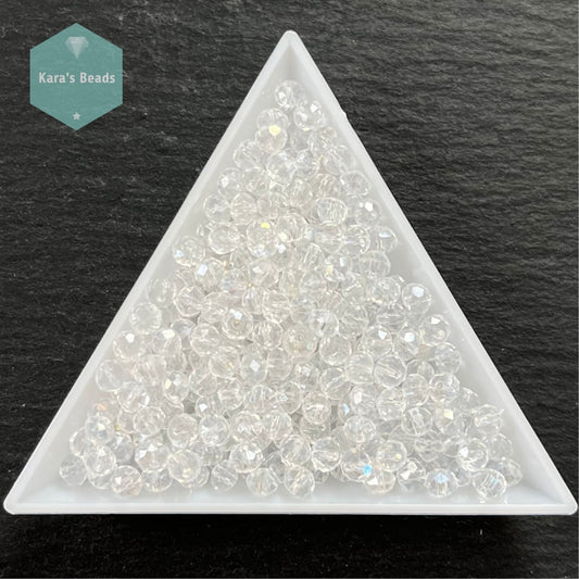 300pcs Tube 3x4mm Crystal AB Rondelle Beads