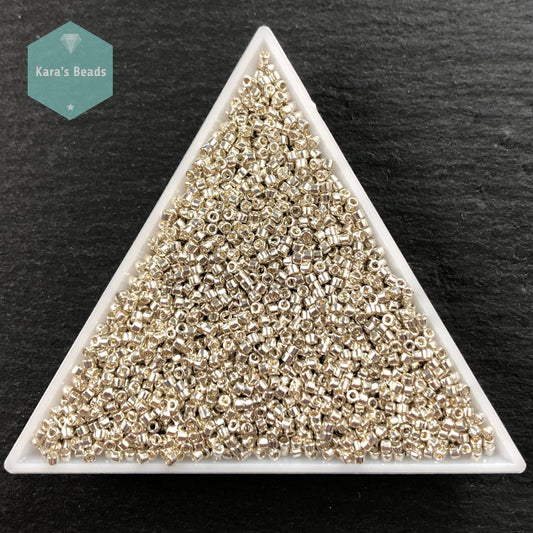 22g Tube 11/0 Miyuki Delica DB035 Galvanized Silver