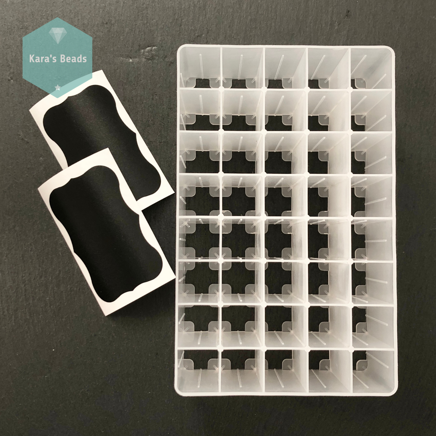 Plastic Tray for Bead Tubes with Waterproof Chalkboard Labels