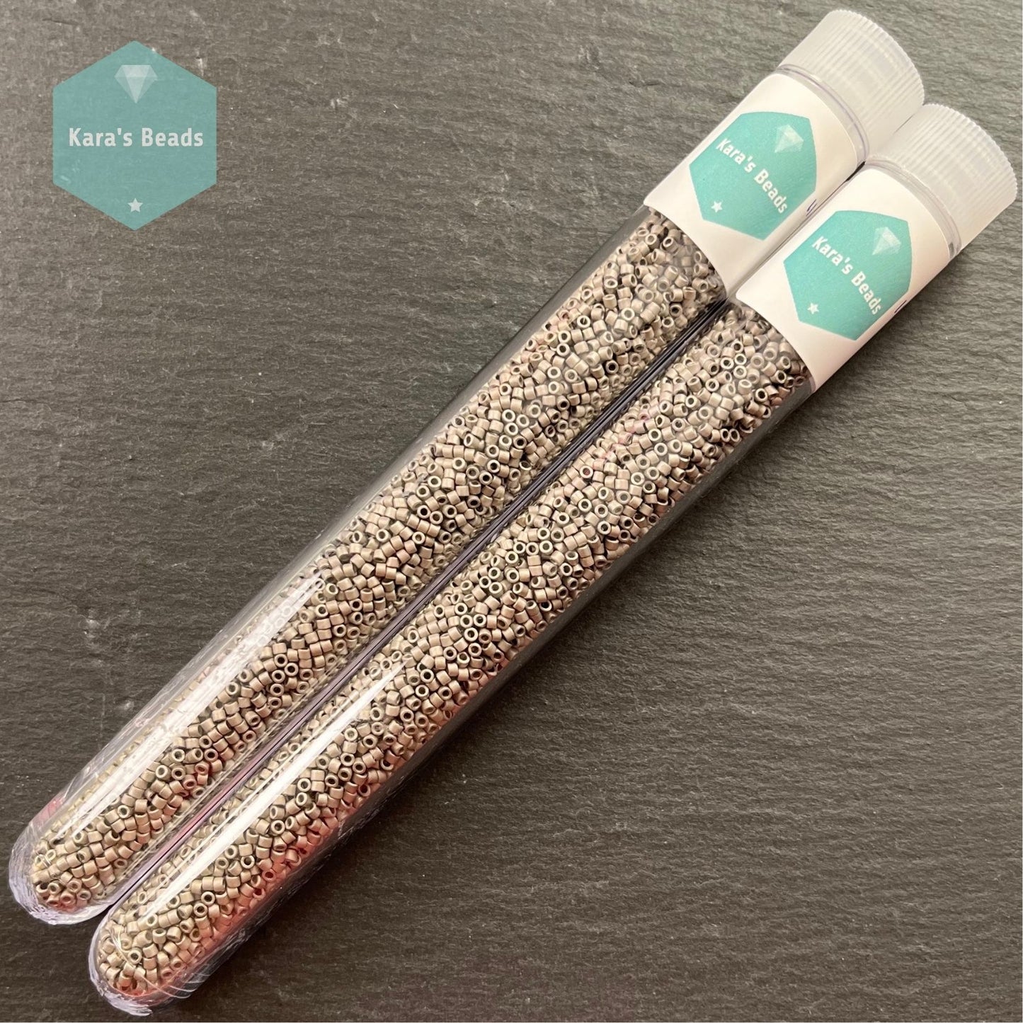 22g Tube 11/0 Miyuki Delica DB0321 Matte Metallic Silver