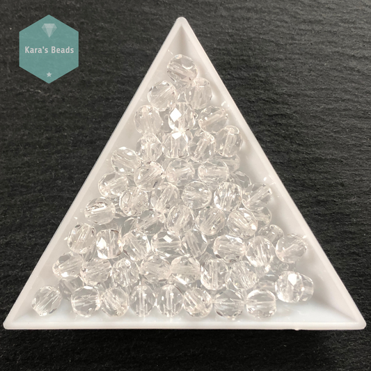 90pcs Tube 6mm Fire Polish Crystal