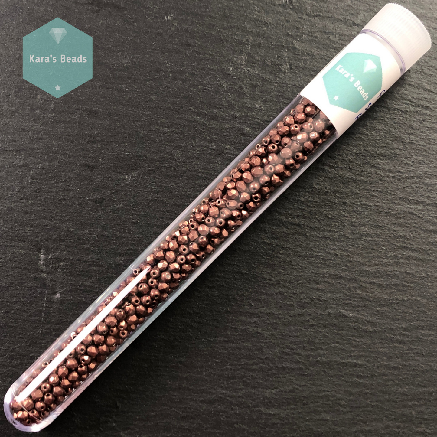 700pcs Tube 3mm Fire Polish 08A01 Sueded Gold Ash Rose