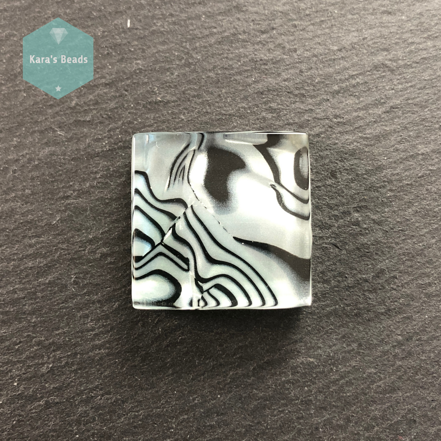 23x23 mm Double Sided Tile Black and White Marble Effect 1 pc