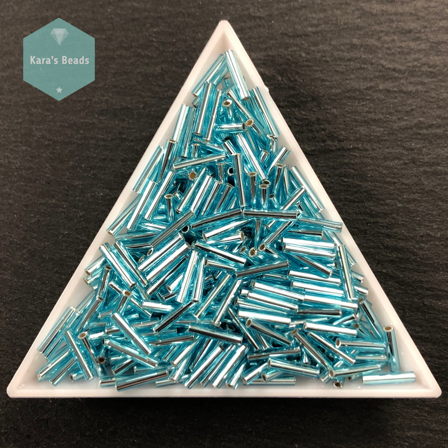 18g Tube 9mm Toho Bugles TB3-23 Silver Lined Aquamarine