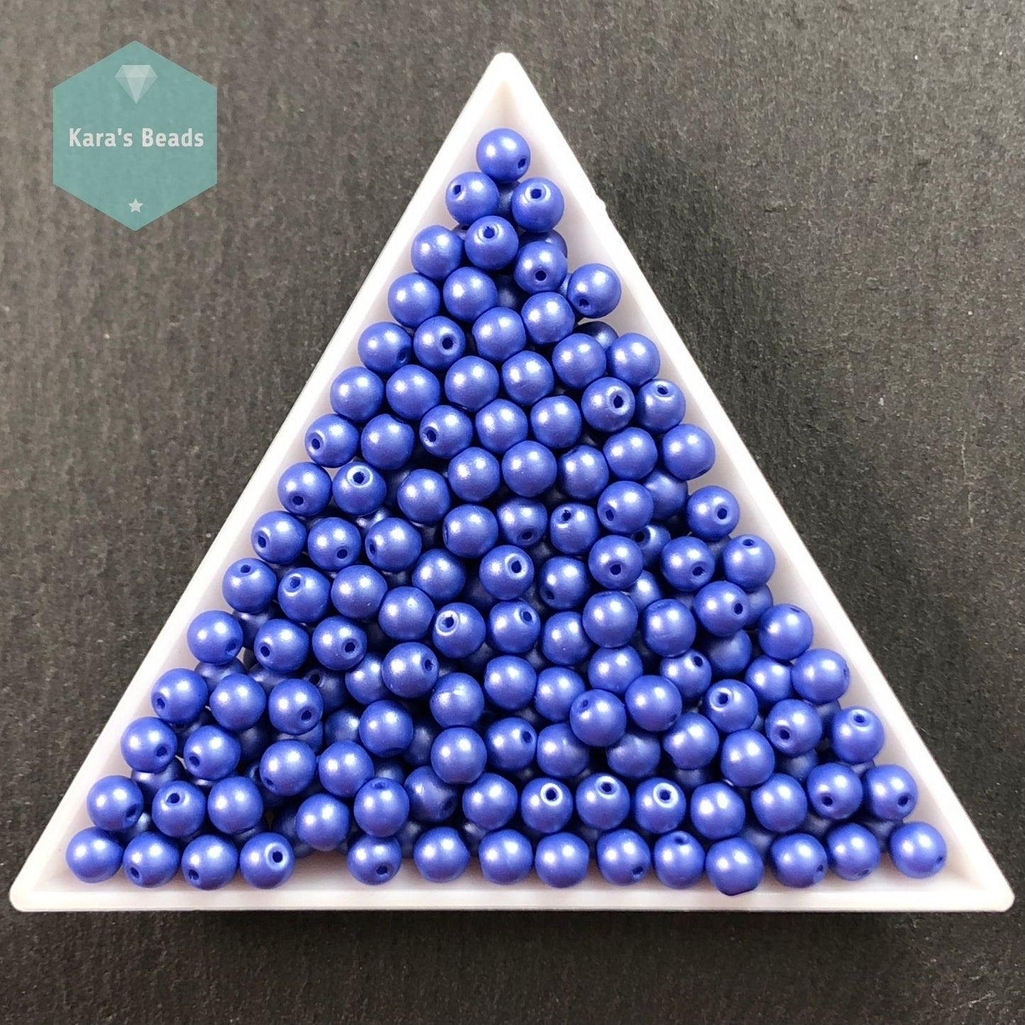 300pcs Tube 4mm Powdery Blue Druk Round Beads