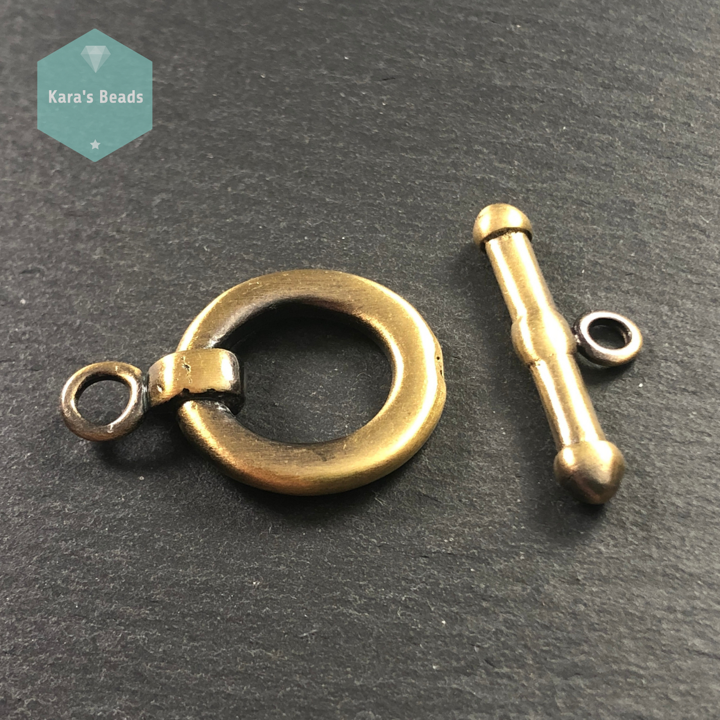 Chunky Brushed Bronze Toggle Clasp 1 pc
