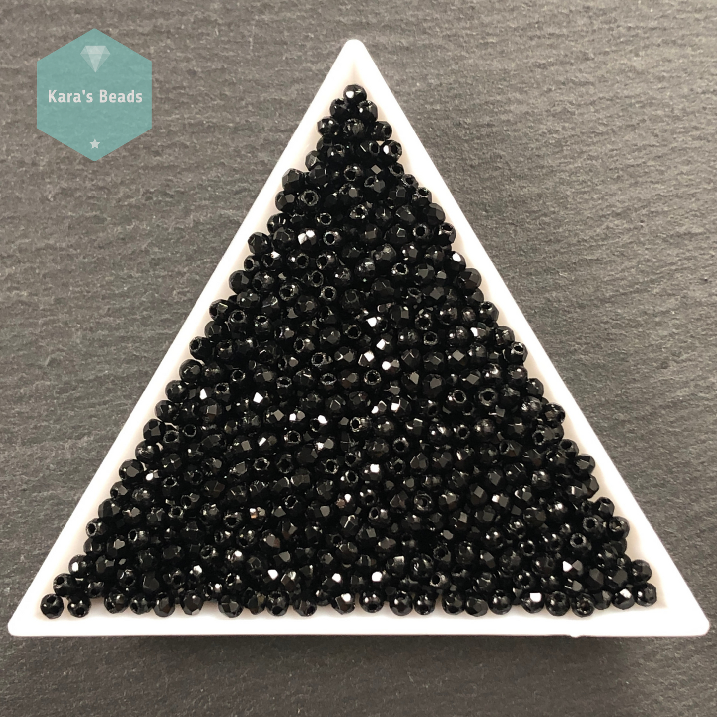 1200pcs Tube 2mm Fire Polish 23980 Jet Black