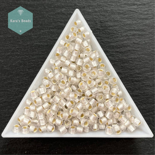 23g Tube 6/0 Toho TR6-21F Silver Lined Frosted Crystal