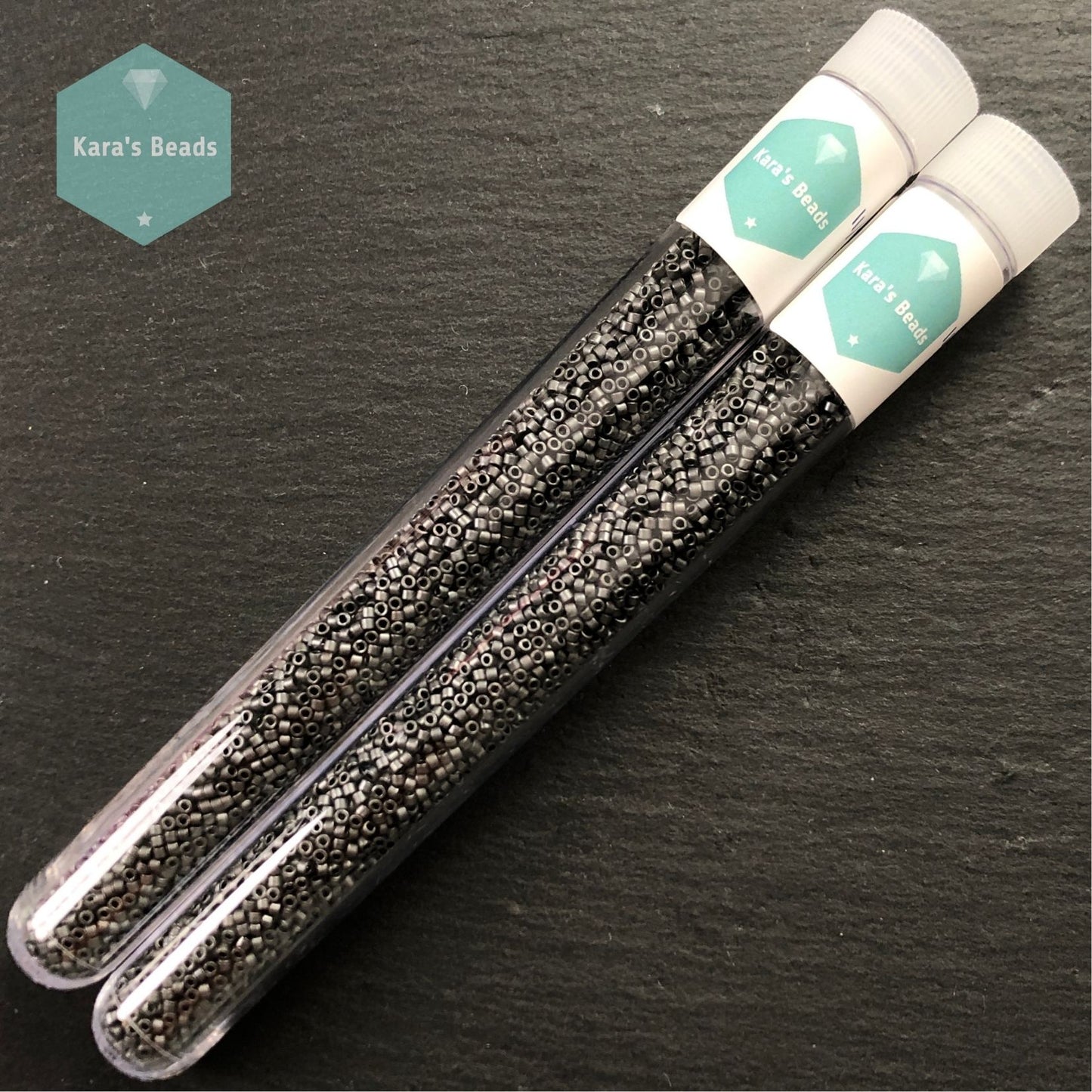 22g Tube 11/0 Miyuki Delica DB0306 Matte Dark Grey