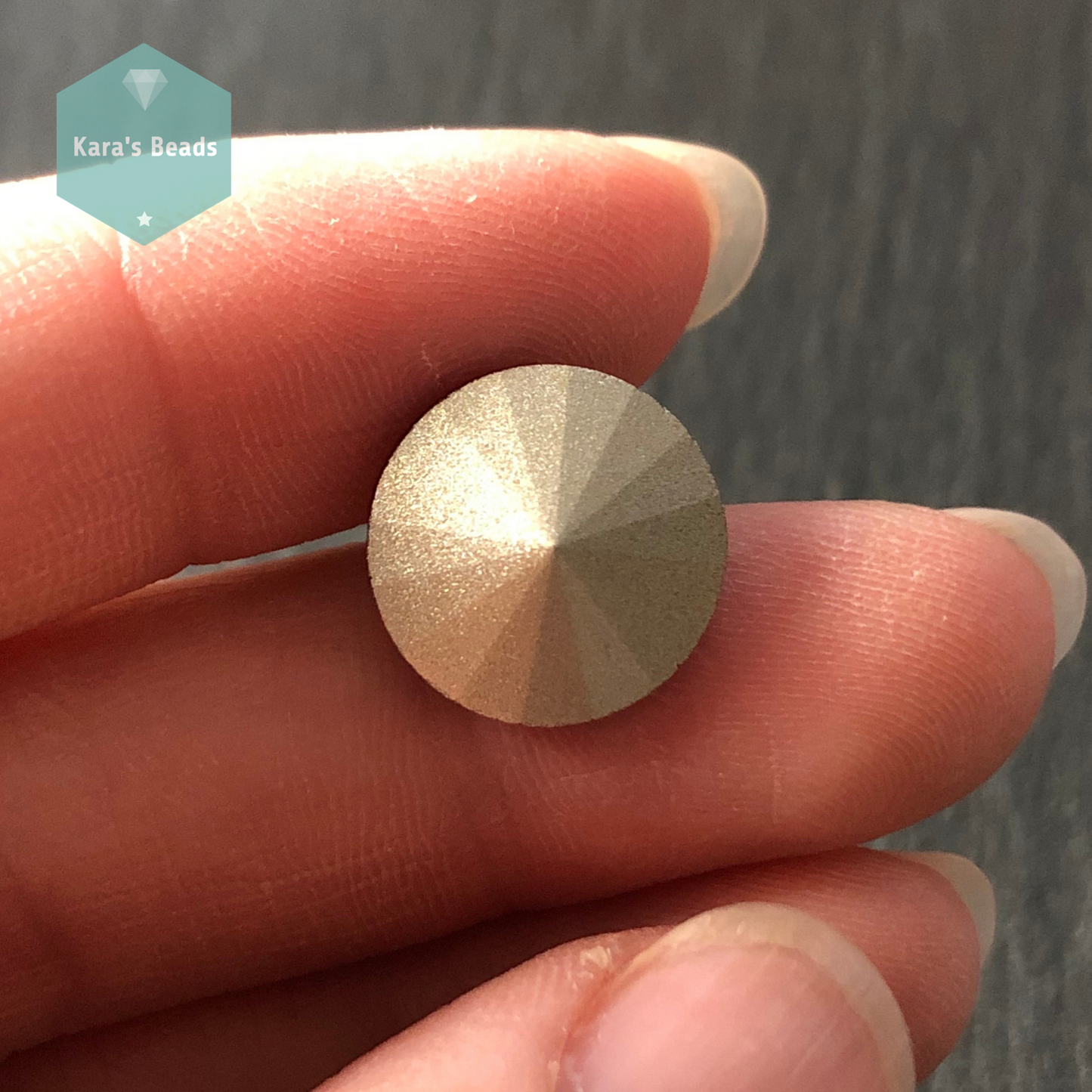 14 mm Rivoli Spotty Aquamarine Black 1 pc