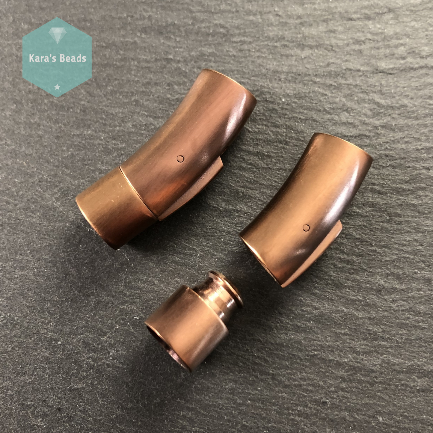 8 mm Brushed Coffee Bayonet Snap-in Clasp 1 pc