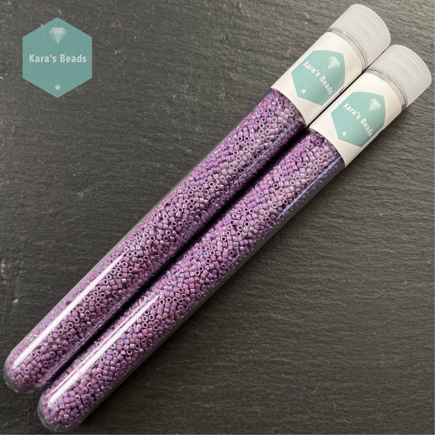 22g Tube 11/0 Miyuki Delica DB0660 Dyed Opaque Lavender