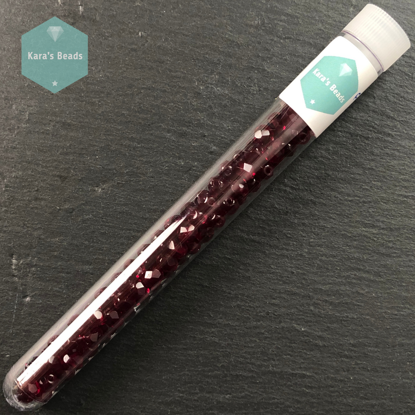 90pcs Tube 6mm Fire Polish Garnet