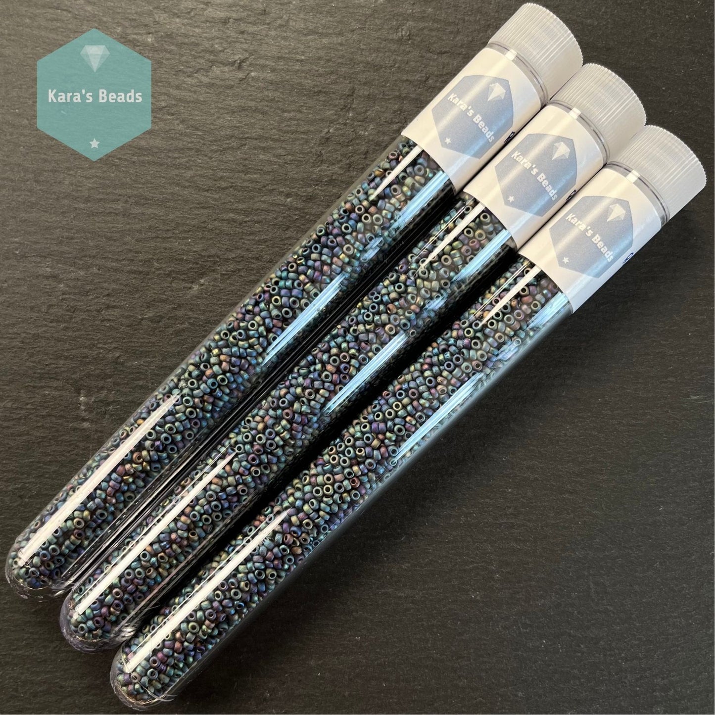 26g Tube 11/0 Miyuki Seed Beads RR11-401FR Matte Multi Iris