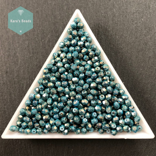 700pcs Tube 3mm Fire Polish Round Beads Halo Ethereal Azurite