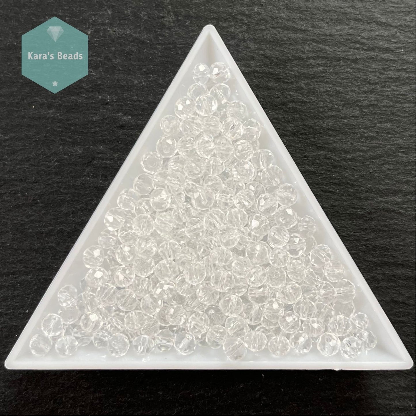 300pcs Tube 3x4mm Clear Crystal Rondelle Beads