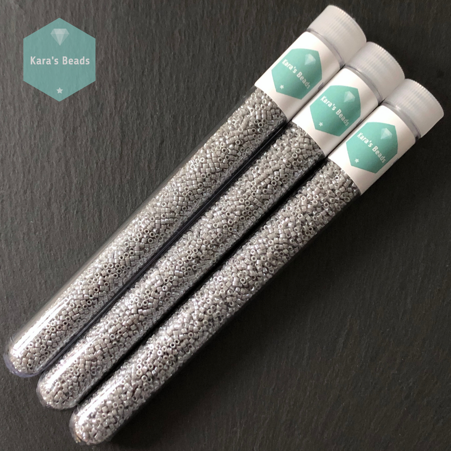 22g Tube 11/0 Miyuki Delica DB1570 Opaque Ghost Grey Lustre