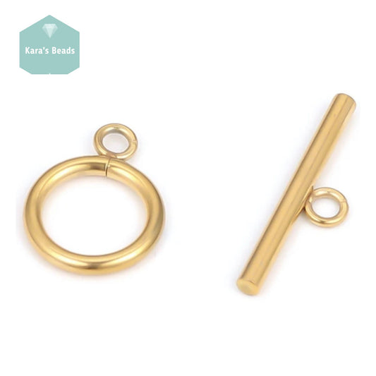Stainless Steel Plain Toggle Clasp Yellow Gold 1 pc
