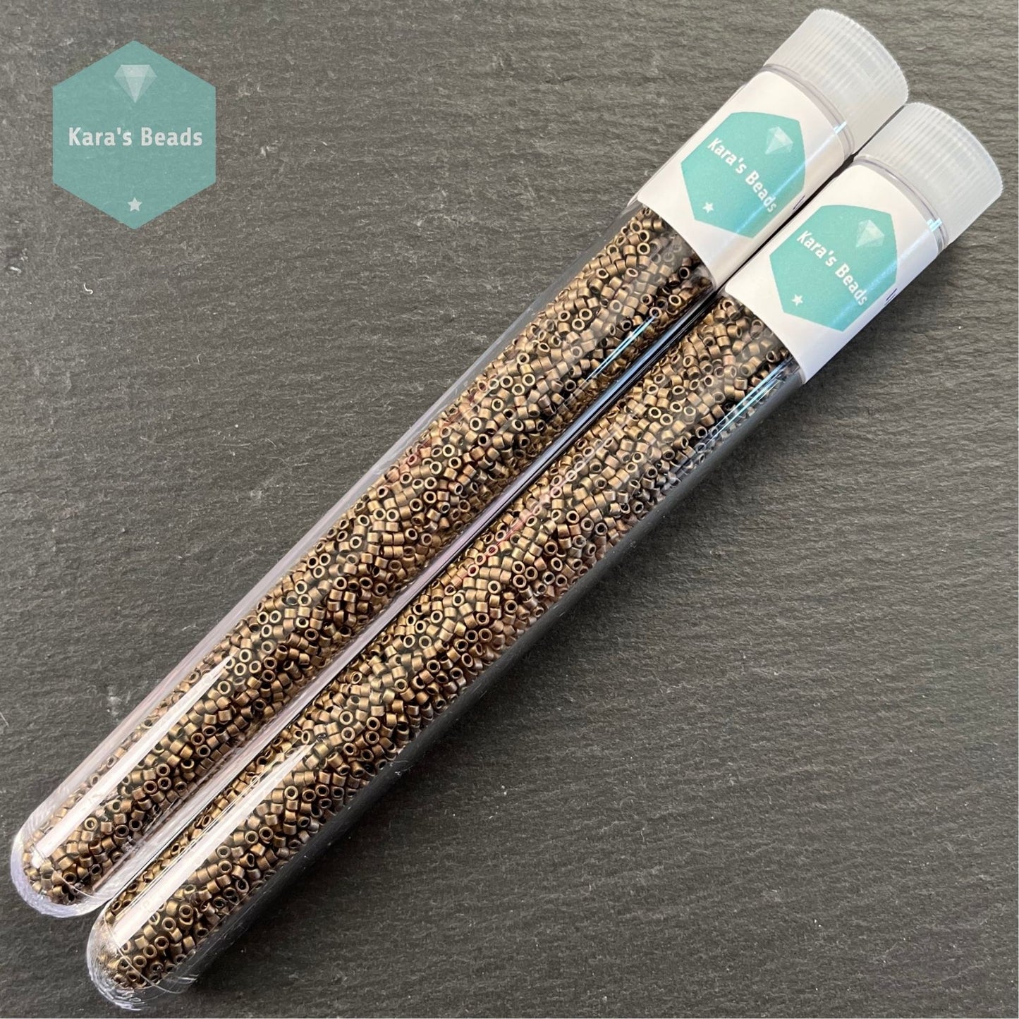 22g Tube 11/0 Miyuki Delica DB0322 Matte Metallic Gold