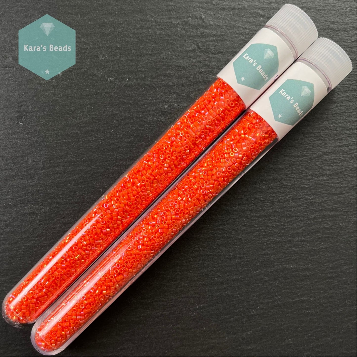 22g Tube 11/0 Miyuki Delica DB161 Opaque Orange AB