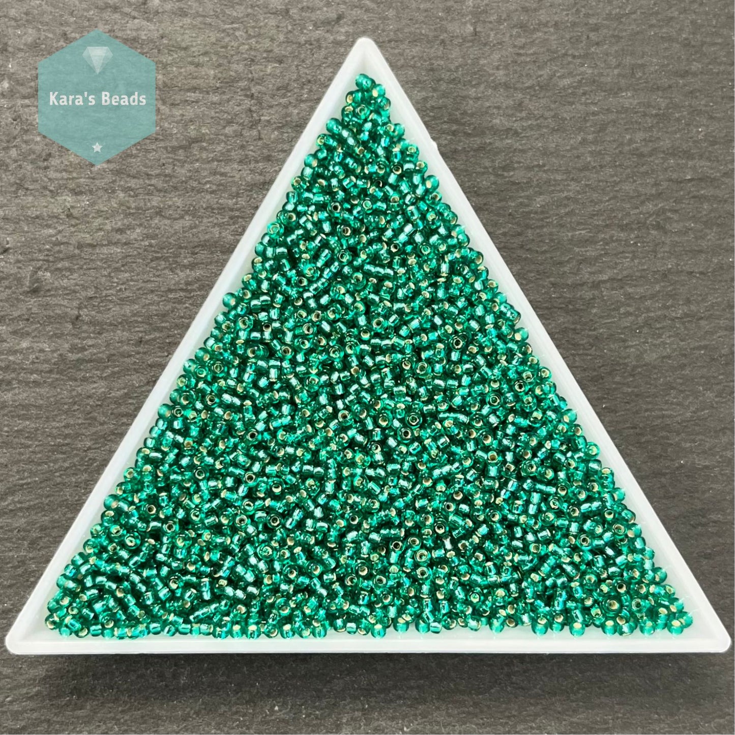 25g Tube 15/0 Miyuki Seed Beads RR15-017 Silver Lined Emerald