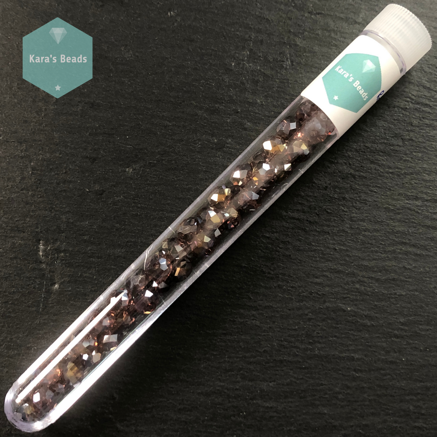 50pcs Tube 6x8 mm Rondelle Beads Transparent Bordo AB