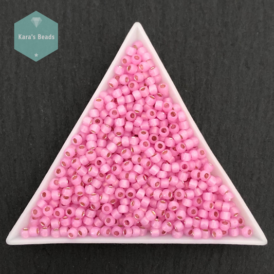 25g Tube 8/0 Toho TR8-2105 Silver Lined Milky Rosaline